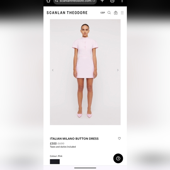 SCANLAN THEODORE ITALIAN MILANO BUTTON DRESS PINK size 10 US - Picture 8 of 8